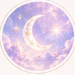 三日月と雲のイラスト